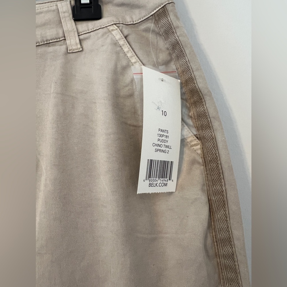 New Direction Khaki Chino Twill Pants Size 10 New with Tags - Picture 3 of 6
